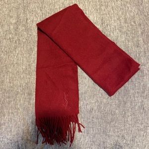 YSL maroon wool scarf